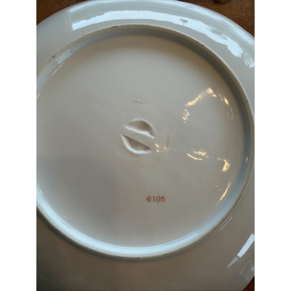 Antique European Porcelain Cabinet Plate c1890–1910 Gilt Pink Floral 6105 - Picture 7 of 8